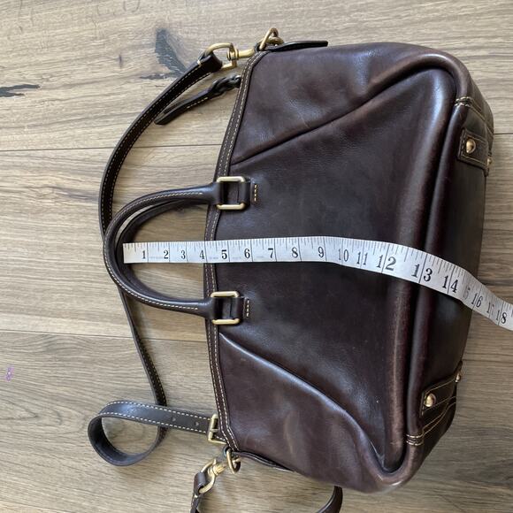 Dooney & Bourke Samba Brown Leather & Suede Satchel Shoulder Bag Handbag - Picture 11 of 11